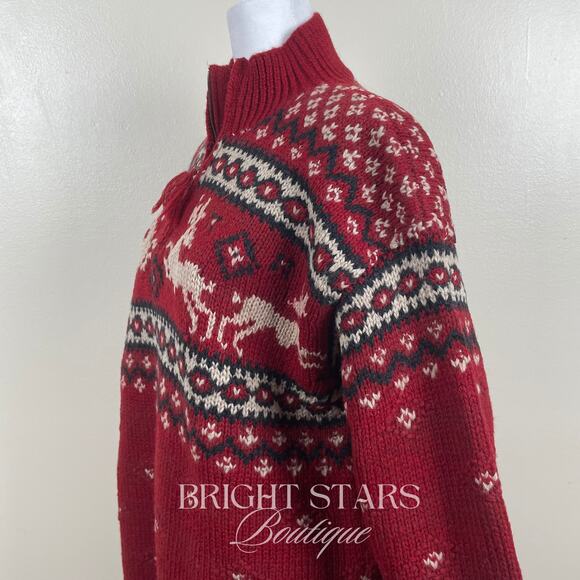 Rare Vintage Reindeer Holiday Sweater ASO Phoebe Buffay Friends Oversize Knit - Picture 10 of 13